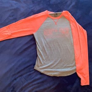 Grey and Orange long sleeve shirt, size small